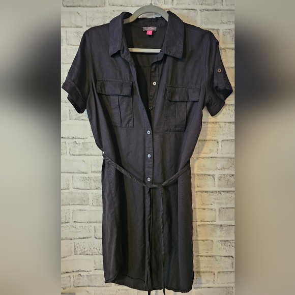 Vince Camuto Dresses & Skirts - Women's Vince Camuto black button-up dress with string tie, size Medium